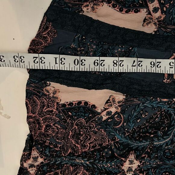 Free People Black Blue Print Count Me In Trapeze Sleeveless Tunic Size Small New - Picture 12 of 15